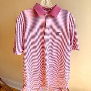 Men’s Peter Millar Medium golf polo - pink/white